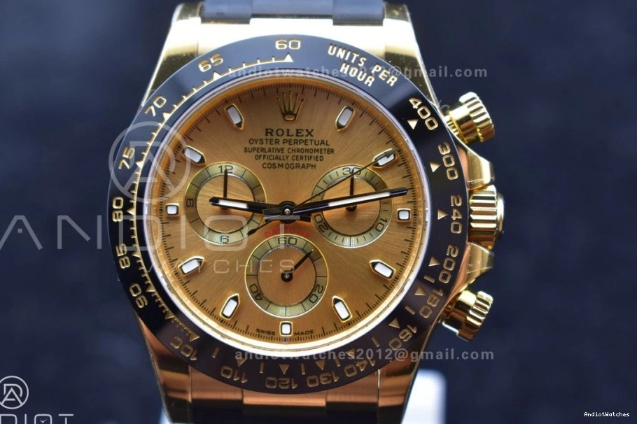 Strap SA Daytona Best Reliable YG Edition BTF on Dial Lume 1:1 116518 Rubber 764 Oysterflex 0314